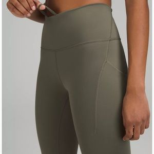 lululemon Wunder Train with pockets 25” Grey Sage Leggings